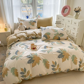 Medvilninis antklodės užvalkalas su dryžiais, animaciniais motyvais ir gėlėmis, paprastas pynimas, reaktyvus dažymas