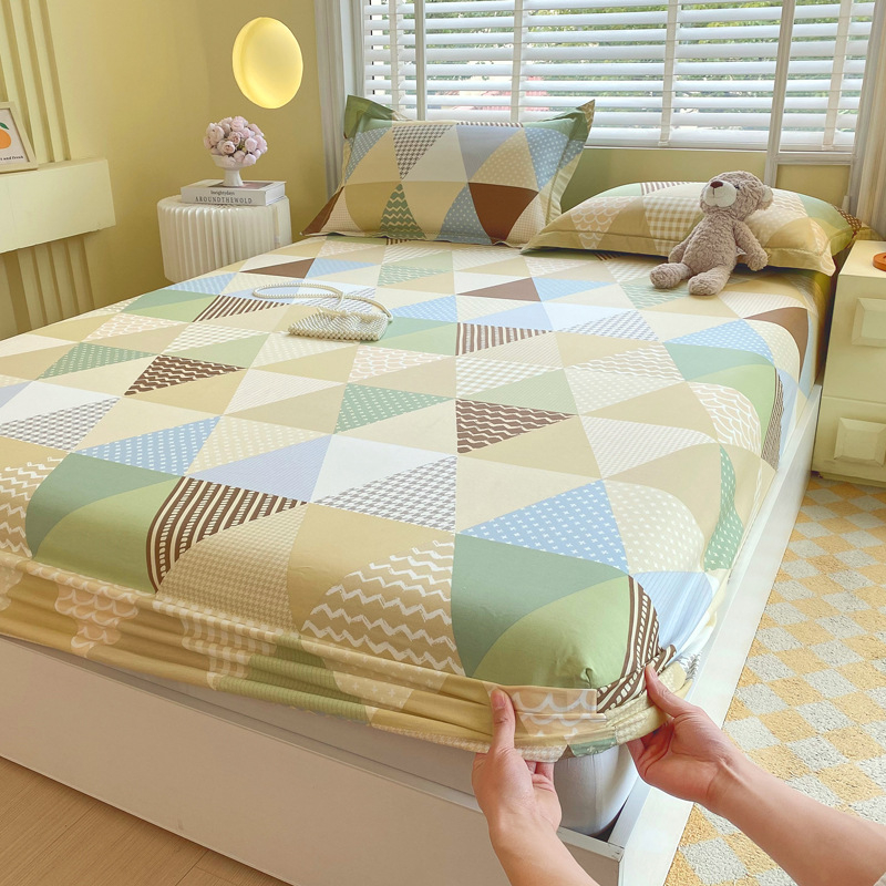 Elastinis patalynės užvalkalas iš 100% medvilnės, geometrinis raštas, reaktinis spausdinimas, GSM 1000–1500, audinio siūlų skaičius 40