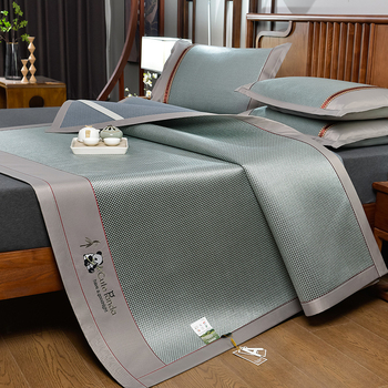 Ledinio šilko ir rotango kilimėlių rinkinys, sulankstomas, siuvinėta audinys, pirmosios kokybės