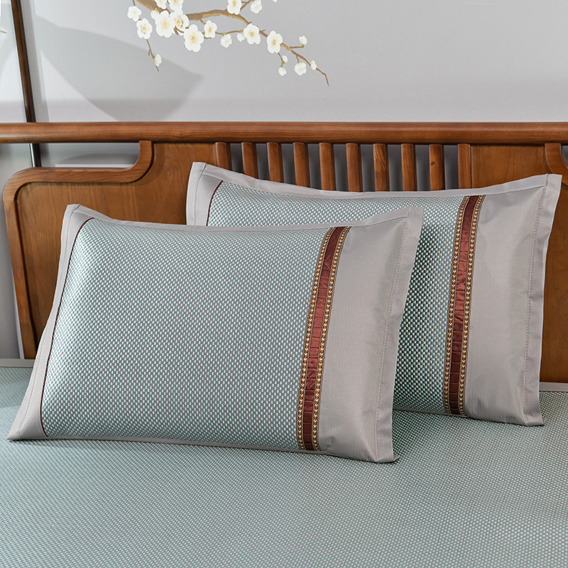 Ledinio šilko ir rotango kilimėlių rinkinys, sulankstomas, siuvinėta audinys, pirmosios kokybės