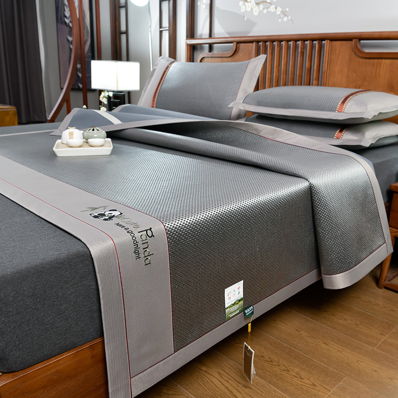 Ledinio šilko ir rotango kilimėlių rinkinys, sulankstomas, siuvinėta audinys, pirmosios kokybės