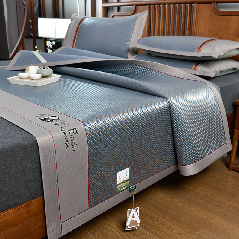 Ledinio šilko ir rotango kilimėlių rinkinys, sulankstomas, siuvinėta audinys, pirmosios kokybės