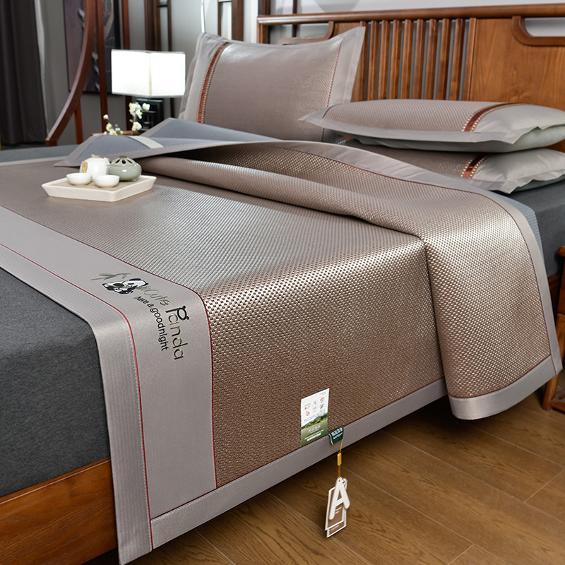 Ledinio šilko ir rotango kilimėlių rinkinys, sulankstomas, siuvinėta audinys, pirmosios kokybės