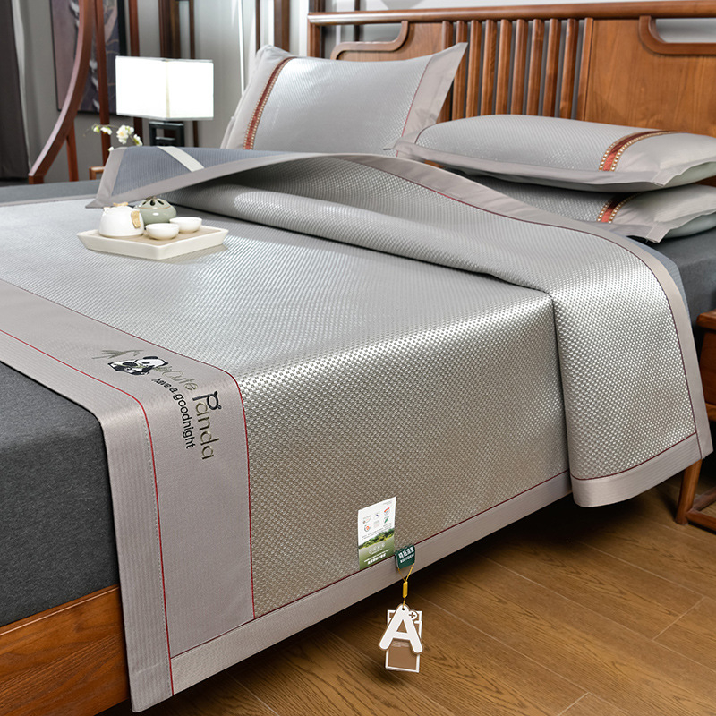 Ledinio šilko ir rotango kilimėlių rinkinys, sulankstomas, siuvinėta audinys, pirmosios kokybės