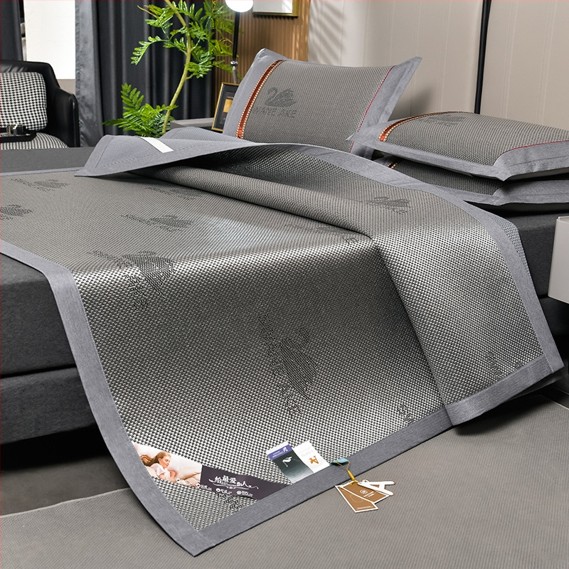 Ledinio šilko ir rotango kilimėlių rinkinys, sulankstomas, siuvinėta audinys, pirmosios kokybės