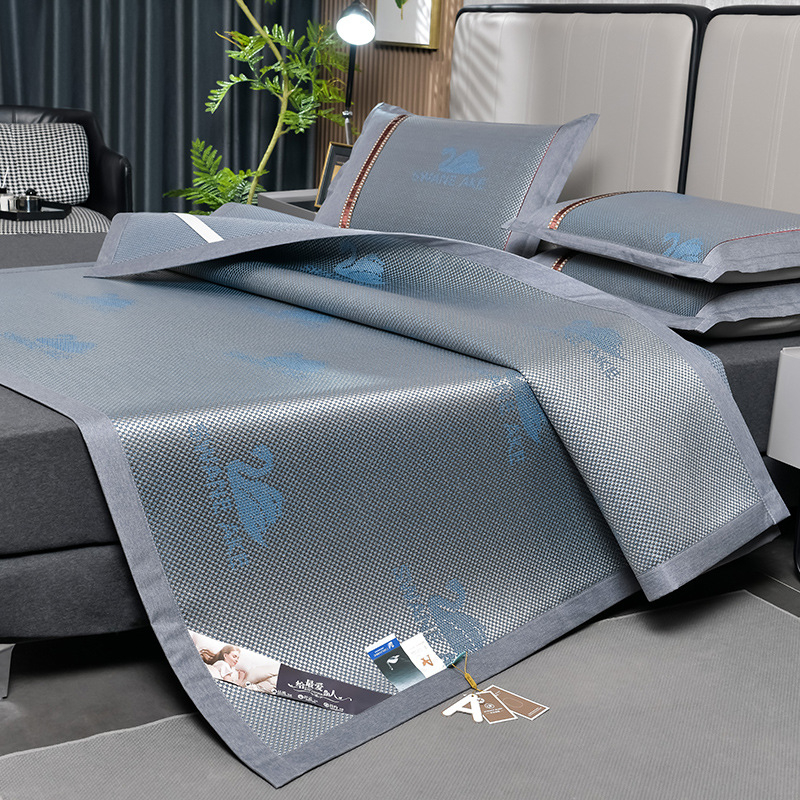 Ledinio šilko ir rotango kilimėlių rinkinys, sulankstomas, siuvinėta audinys, pirmosios kokybės