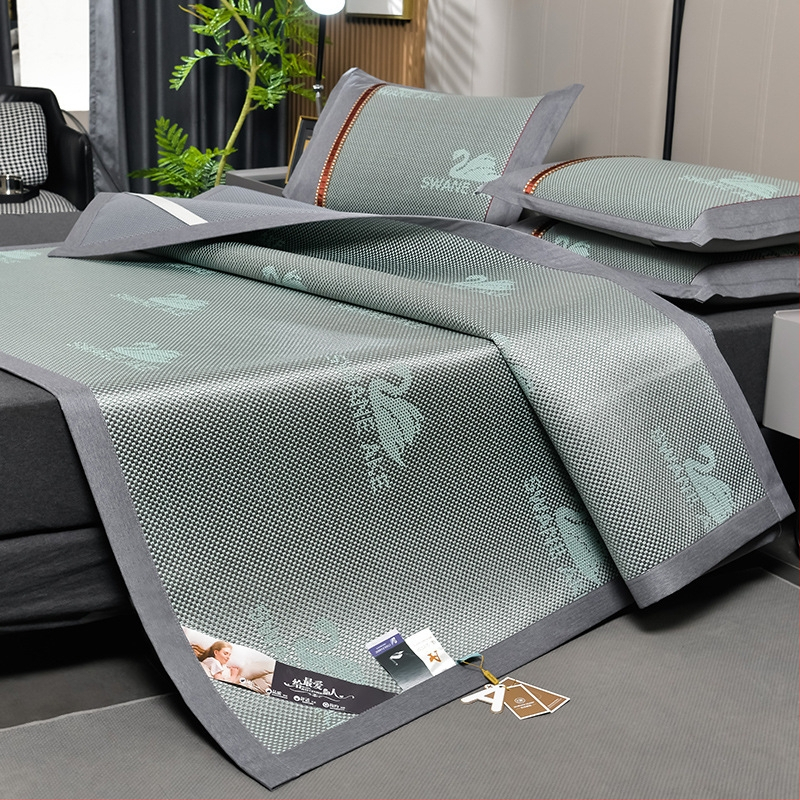 Ledinio šilko ir rotango kilimėlių rinkinys, sulankstomas, siuvinėta audinys, pirmosios kokybės