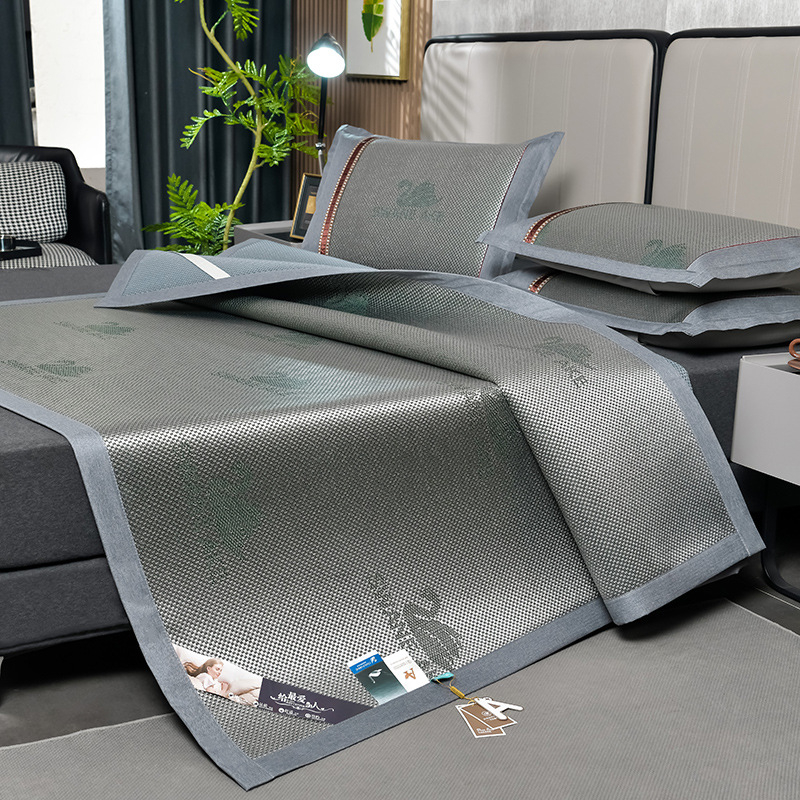 Ledinio šilko ir rotango kilimėlių rinkinys, sulankstomas, siuvinėta audinys, pirmosios kokybės