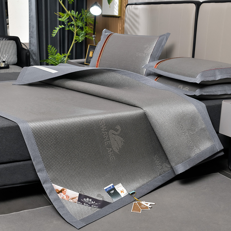 Ledinio šilko ir rotango kilimėlių rinkinys, sulankstomas, siuvinėta audinys, pirmosios kokybės