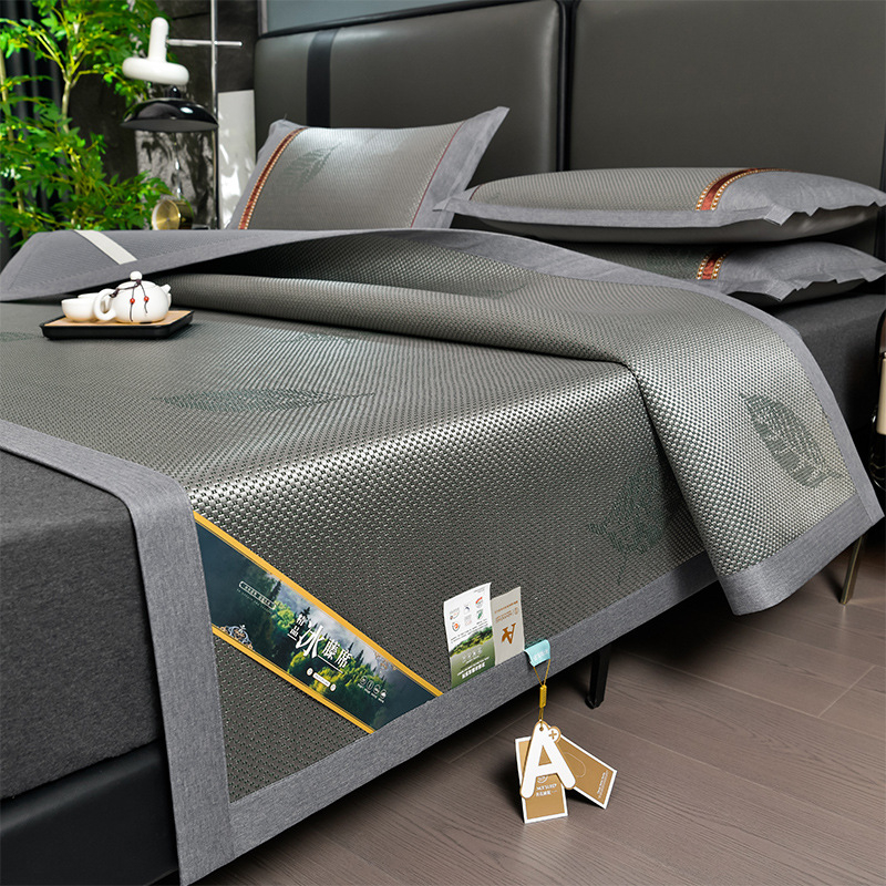 Ledinio šilko ir rotango kilimėlių rinkinys, sulankstomas, siuvinėta audinys, pirmosios kokybės