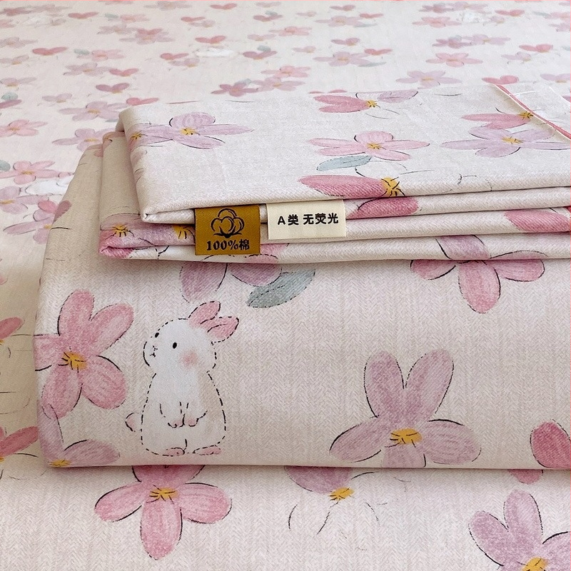 Trys dalių patalynės komplektas iš 100% medvilnės, karikatūrų raštas, reaktyvus dažymas