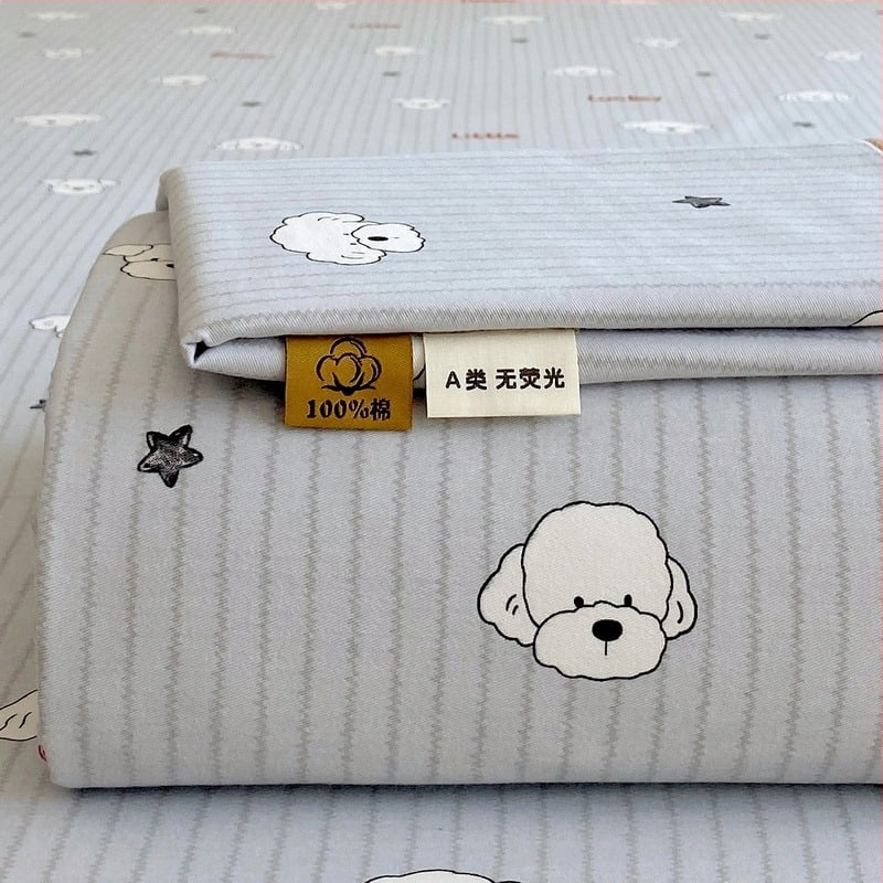 Trys dalių patalynės komplektas iš 100% medvilnės, karikatūrų raštas, reaktyvus dažymas