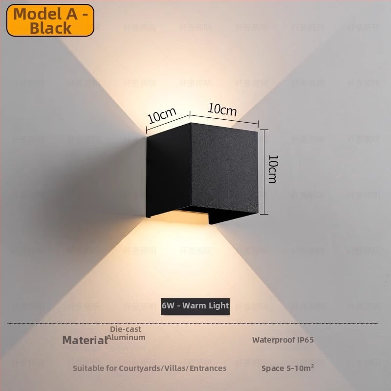 Sieninė LED lemputė su reguliuojamu spinduliu, minimalistinis modernus stilius, aliumininis korpusas, LED šviesos šaltinis, PIR judesio jutiklis, veikia iki 36V