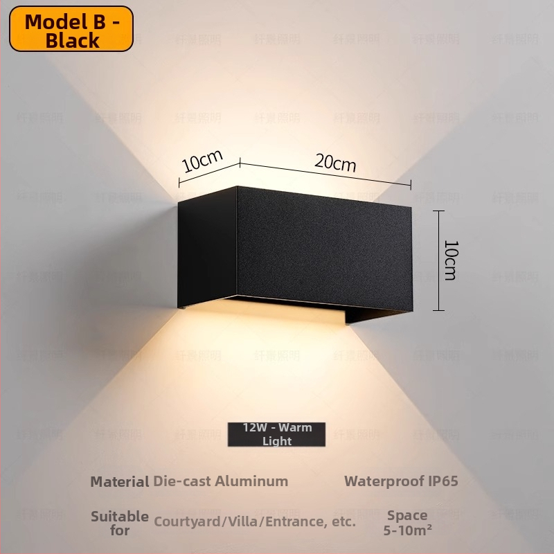 Sieninė LED lemputė su reguliuojamu spinduliu, minimalistinis modernus stilius, aliumininis korpusas, LED šviesos šaltinis, PIR judesio jutiklis, veikia iki 36V