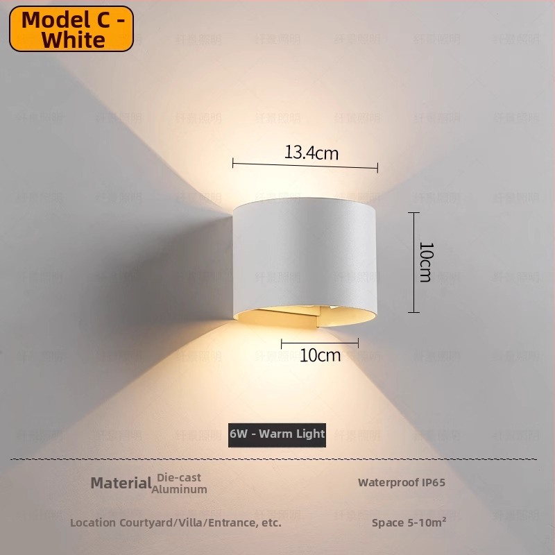 Sieninė LED lemputė su reguliuojamu spinduliu, minimalistinis modernus stilius, aliumininis korpusas, LED šviesos šaltinis, PIR judesio jutiklis, veikia iki 36V