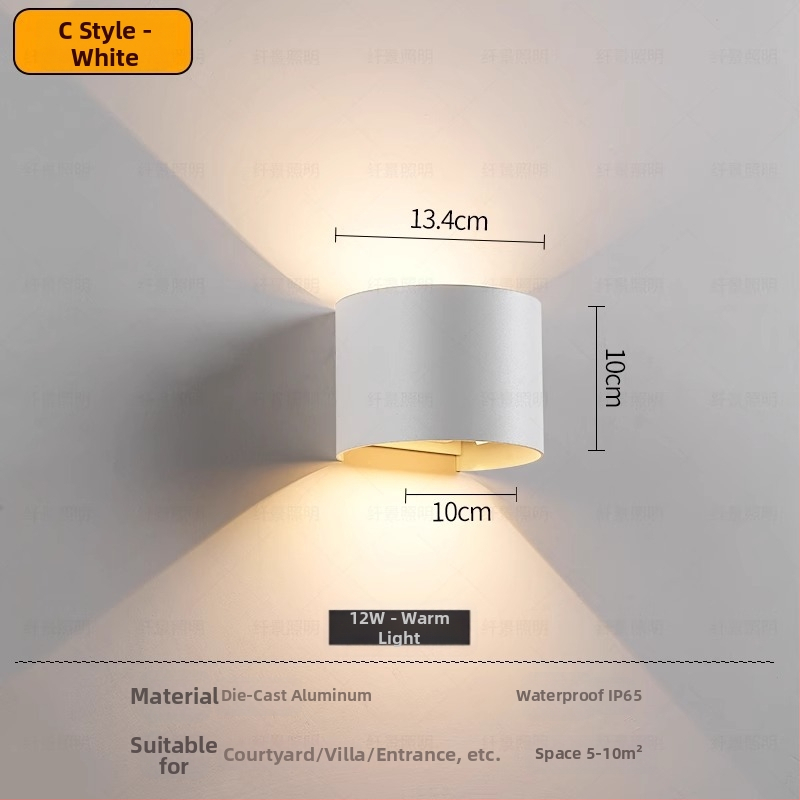 Sieninė LED lemputė su reguliuojamu spinduliu, minimalistinis modernus stilius, aliumininis korpusas, LED šviesos šaltinis, PIR judesio jutiklis, veikia iki 36V