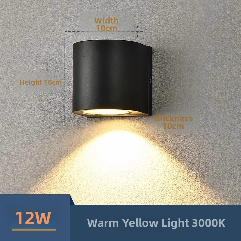 Sieninė LED lemputė su reguliuojamu spinduliu, minimalistinis modernus stilius, aliumininis korpusas, LED šviesos šaltinis, PIR judesio jutiklis, veikia iki 36V