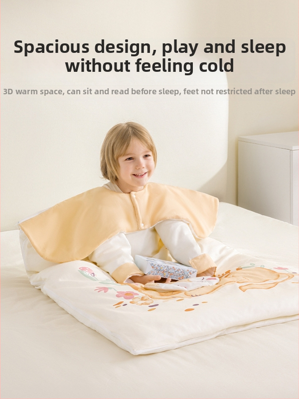 Belleptide vaikams miego maišelis apvalko stiliaus, išorė 95% medvilnė, pamušalas poliesteris, užpildas įprastas, išimami rankoviai, skalbiasi, gyvūnų raštas, tinkamas žiemai, pavasariui ir rudeniui