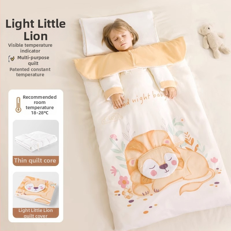 Belleptide vaikams miego maišelis apvalko stiliaus, išorė 95% medvilnė, pamušalas poliesteris, užpildas įprastas, išimami rankoviai, skalbiasi, gyvūnų raštas, tinkamas žiemai, pavasariui ir rudeniui