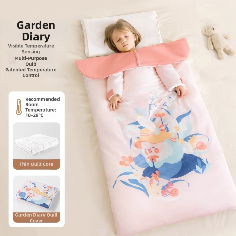 Belleptide vaikams miego maišelis apvalko stiliaus, išorė 95% medvilnė, pamušalas poliesteris, užpildas įprastas, išimami rankoviai, skalbiasi, gyvūnų raštas, tinkamas žiemai, pavasariui ir rudeniui