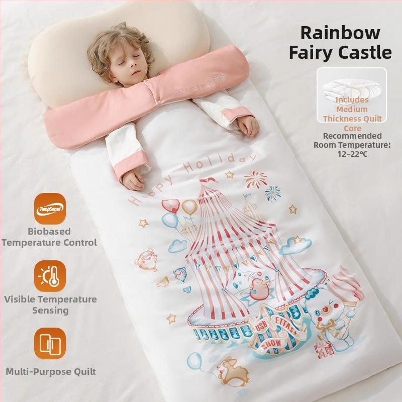 Belleptide vaikams miego maišelis apvalko stiliaus, išorė 95% medvilnė, pamušalas poliesteris, užpildas įprastas, išimami rankoviai, skalbiasi, gyvūnų raštas, tinkamas žiemai, pavasariui ir rudeniui