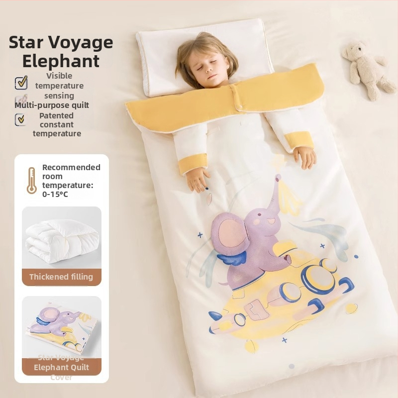 Belleptide vaikams miego maišelis apvalko stiliaus, išorė 95% medvilnė, pamušalas poliesteris, užpildas įprastas, išimami rankoviai, skalbiasi, gyvūnų raštas, tinkamas žiemai, pavasariui ir rudeniui