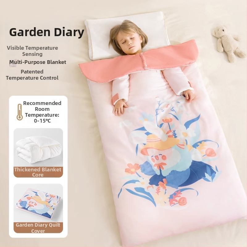 Belleptide vaikams miego maišelis apvalko stiliaus, išorė 95% medvilnė, pamušalas poliesteris, užpildas įprastas, išimami rankoviai, skalbiasi, gyvūnų raštas, tinkamas žiemai, pavasariui ir rudeniui