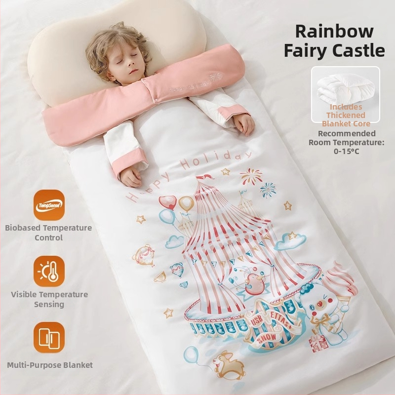 Belleptide vaikams miego maišelis apvalko stiliaus, išorė 95% medvilnė, pamušalas poliesteris, užpildas įprastas, išimami rankoviai, skalbiasi, gyvūnų raštas, tinkamas žiemai, pavasariui ir rudeniui