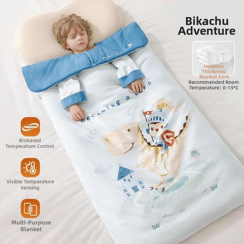 Belleptide vaikams miego maišelis apvalko stiliaus, išorė 95% medvilnė, pamušalas poliesteris, užpildas įprastas, išimami rankoviai, skalbiasi, gyvūnų raštas, tinkamas žiemai, pavasariui ir rudeniui