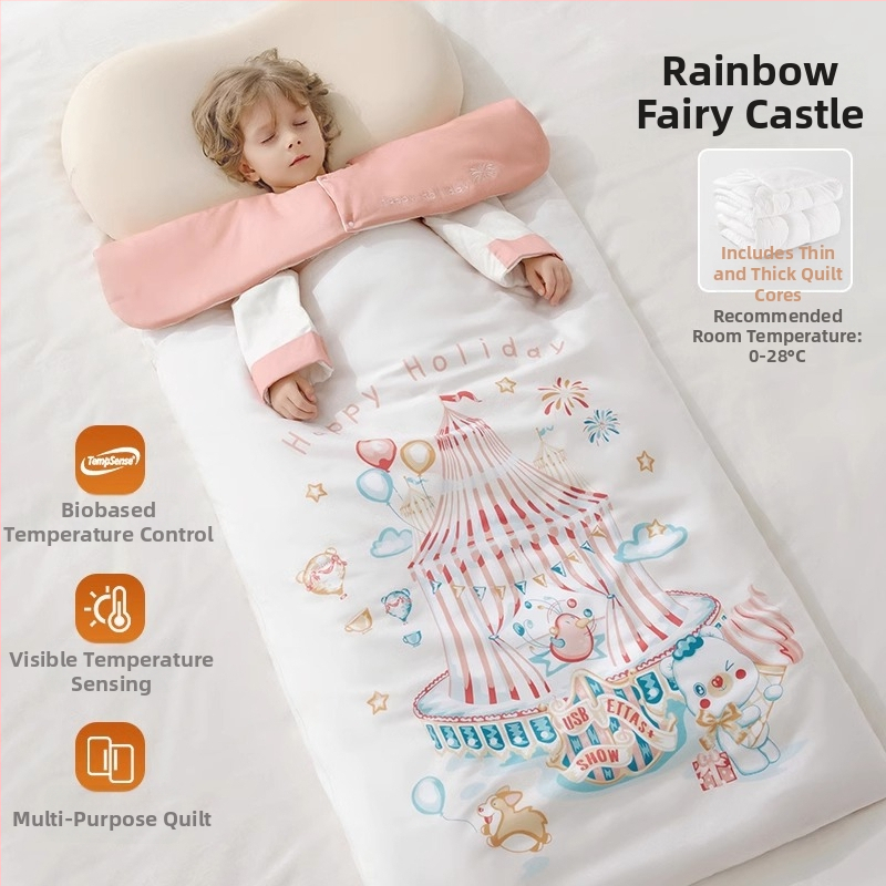 Belleptide vaikams miego maišelis apvalko stiliaus, išorė 95% medvilnė, pamušalas poliesteris, užpildas įprastas, išimami rankoviai, skalbiasi, gyvūnų raštas, tinkamas žiemai, pavasariui ir rudeniui