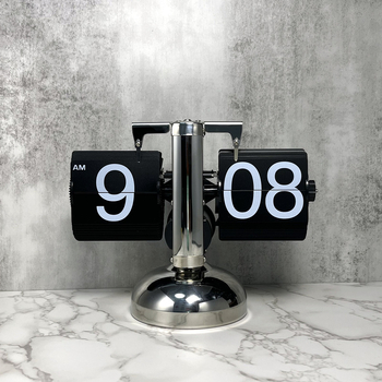 Ρολόι επιτραπέζιο με μπαταρία, κίνηση Wonderful moment, μεταλλικό περίβλημα και μεταλλικός καντράν