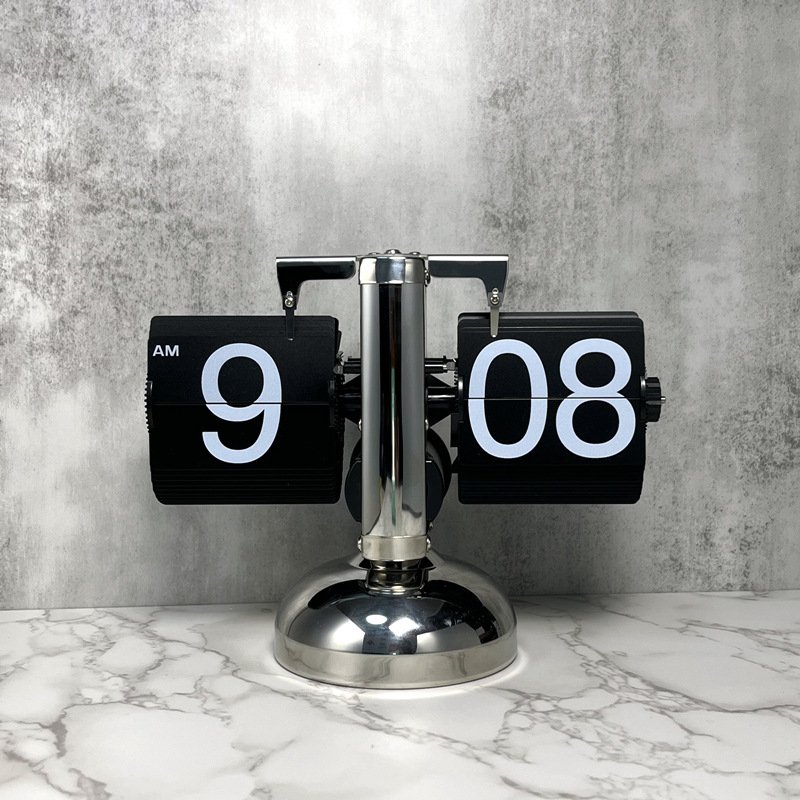 Ρολόι επιτραπέζιο με μπαταρία, κίνηση Wonderful moment, μεταλλικό περίβλημα και μεταλλικός καντράν