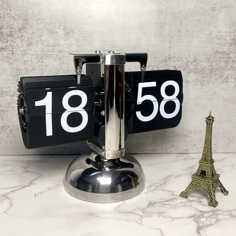 Ρολόι επιτραπέζιο με μπαταρία, κίνηση Wonderful moment, μεταλλικό περίβλημα και μεταλλικός καντράν