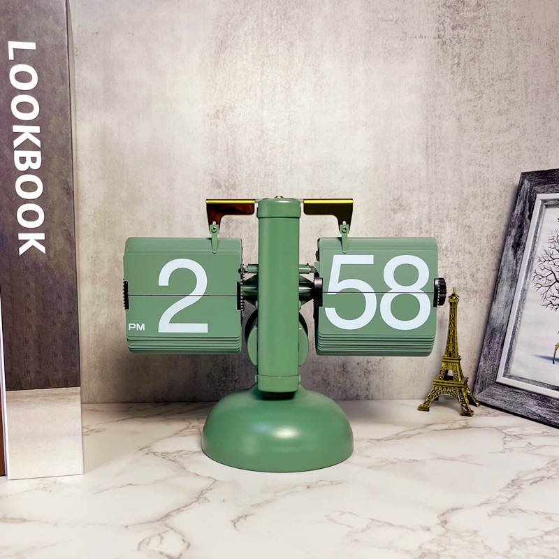 Ρολόι επιτραπέζιο με μπαταρία, κίνηση Wonderful moment, μεταλλικό περίβλημα και μεταλλικός καντράν