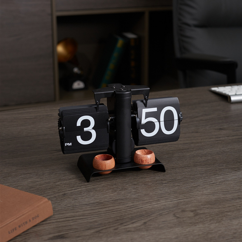 Ρολόι επιτραπέζιο με μπαταρία, κίνηση Wonderful moment, μεταλλικό περίβλημα και μεταλλικός καντράν