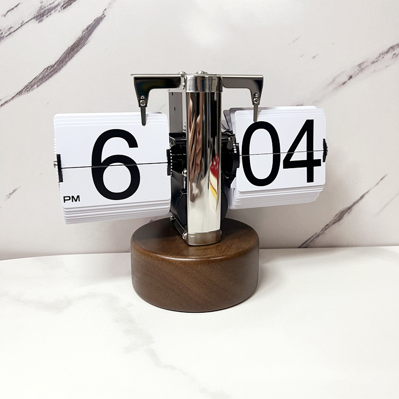 Ρολόι επιτραπέζιο με μπαταρία, κίνηση Wonderful moment, μεταλλικό περίβλημα και μεταλλικός καντράν