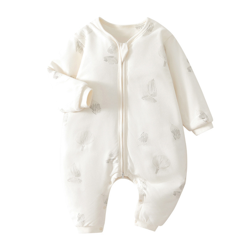 Kūdikių miego maišelis su atjungiamomis rankovėmis, storas medvilnės užpildas, užtrauktukas, atskiros kojos dizainas, tinkamas 1–3 metų amžiaus vaikams