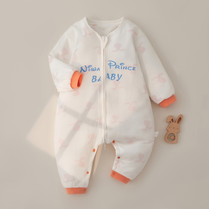 Kūdikių miego maišelis su atjungiamomis rankovėmis, storas medvilnės užpildas, užtrauktukas, atskiros kojos dizainas, tinkamas 1–3 metų amžiaus vaikams