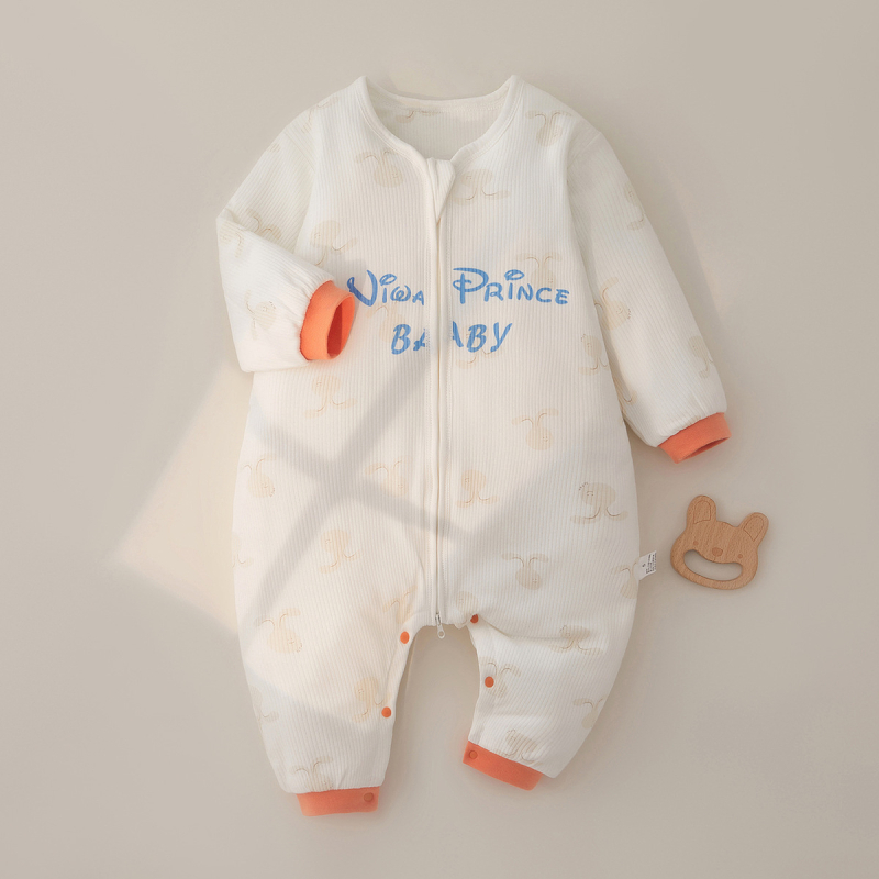 Kūdikių miego maišelis su atjungiamomis rankovėmis, storas medvilnės užpildas, užtrauktukas, atskiros kojos dizainas, tinkamas 1–3 metų amžiaus vaikams