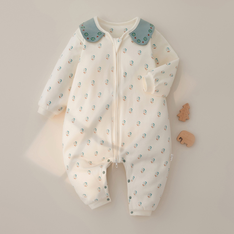 Kūdikių miego maišelis su atjungiamomis rankovėmis, storas medvilnės užpildas, užtrauktukas, atskiros kojos dizainas, tinkamas 1–3 metų amžiaus vaikams