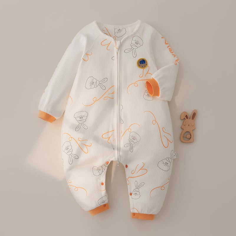 Kūdikių miego maišelis su atjungiamomis rankovėmis, storas medvilnės užpildas, užtrauktukas, atskiros kojos dizainas, tinkamas 1–3 metų amžiaus vaikams