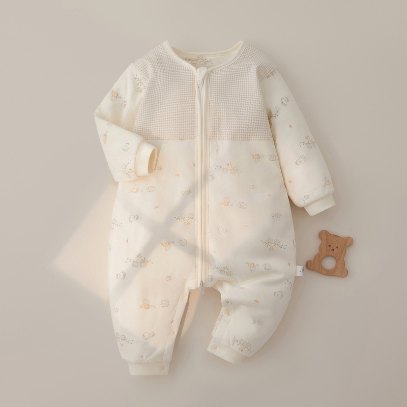 Kūdikių miego maišelis su atjungiamomis rankovėmis, storas medvilnės užpildas, užtrauktukas, atskiros kojos dizainas, tinkamas 1–3 metų amžiaus vaikams