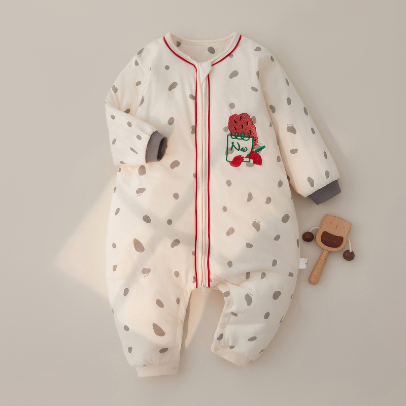 Kūdikių miego maišelis su atjungiamomis rankovėmis, storas medvilnės užpildas, užtrauktukas, atskiros kojos dizainas, tinkamas 1–3 metų amžiaus vaikams