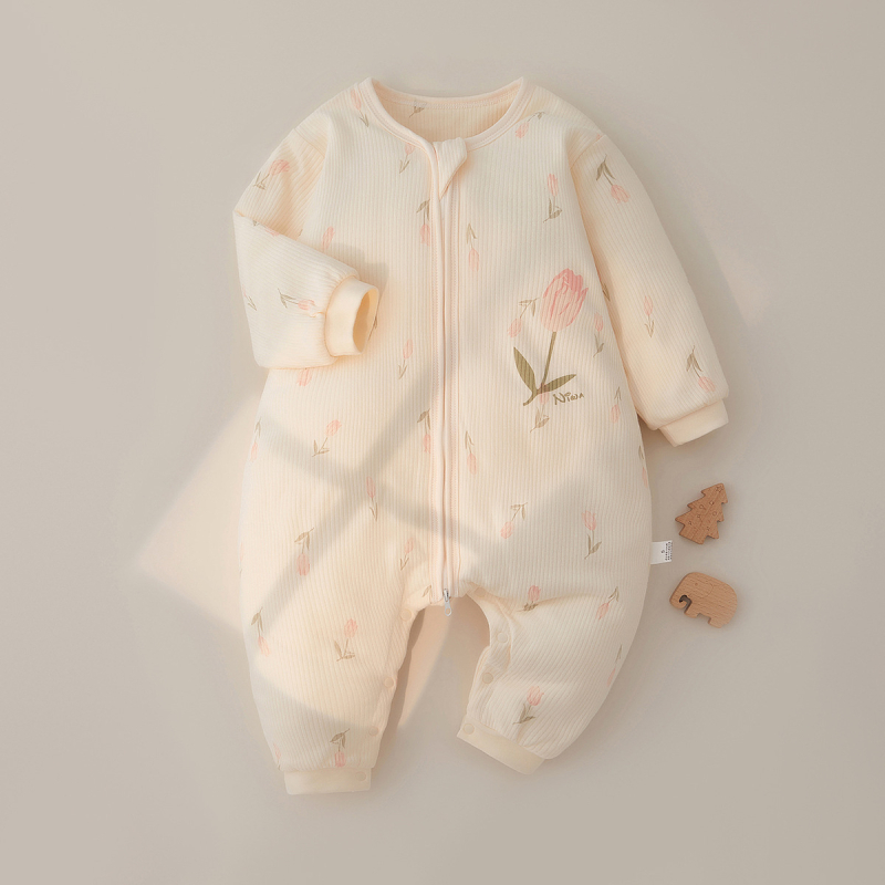 Kūdikių miego maišelis su atjungiamomis rankovėmis, storas medvilnės užpildas, užtrauktukas, atskiros kojos dizainas, tinkamas 1–3 metų amžiaus vaikams