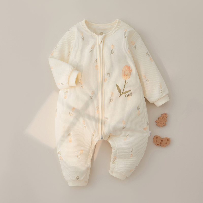 Kūdikių miego maišelis su atjungiamomis rankovėmis, storas medvilnės užpildas, užtrauktukas, atskiros kojos dizainas, tinkamas 1–3 metų amžiaus vaikams