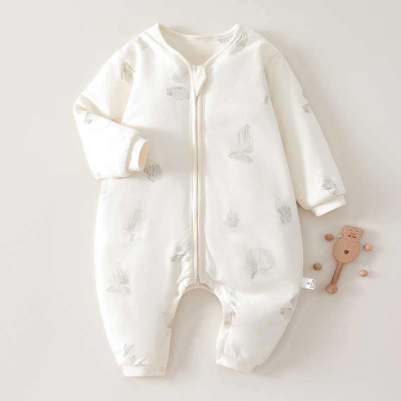 Kūdikių miego maišelis su atjungiamomis rankovėmis, storas medvilnės užpildas, užtrauktukas, atskiros kojos dizainas, tinkamas 1–3 metų amžiaus vaikams