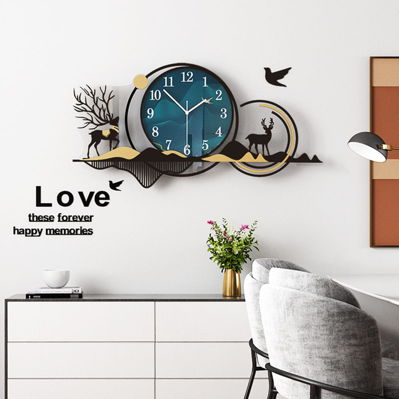 Ρολόι τοίχου σε σκανδιναβικό στυλ, ασύμμετρος σχεδιασμός, λειτουργεί με μπαταρία, κίνηση δεικτών με απαλό βηματισμό, 24ωρη ένδειξη