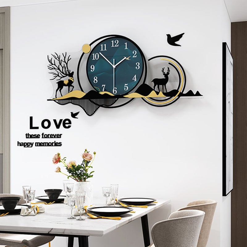 Ρολόι τοίχου σε σκανδιναβικό στυλ, ασύμμετρος σχεδιασμός, λειτουργεί με μπαταρία, κίνηση δεικτών με απαλό βηματισμό, 24ωρη ένδειξη