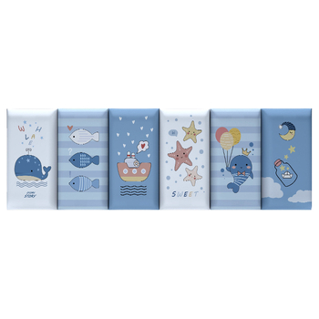 Стенно противоударно подплатено табло за детска стая – мек PU кожа, обграждано около леглото с татами, водоустойчиво, модерен стил