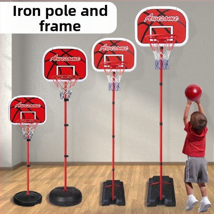 Vaikų krepšinio stovas su reguliuojamu plieno rėmu vidaus ir lauko naudojimui